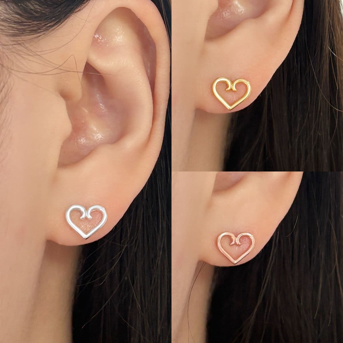 [SPC6607], [SPC6608] Silver 925 Dreaming Heart Piercing Set - 이미지 5