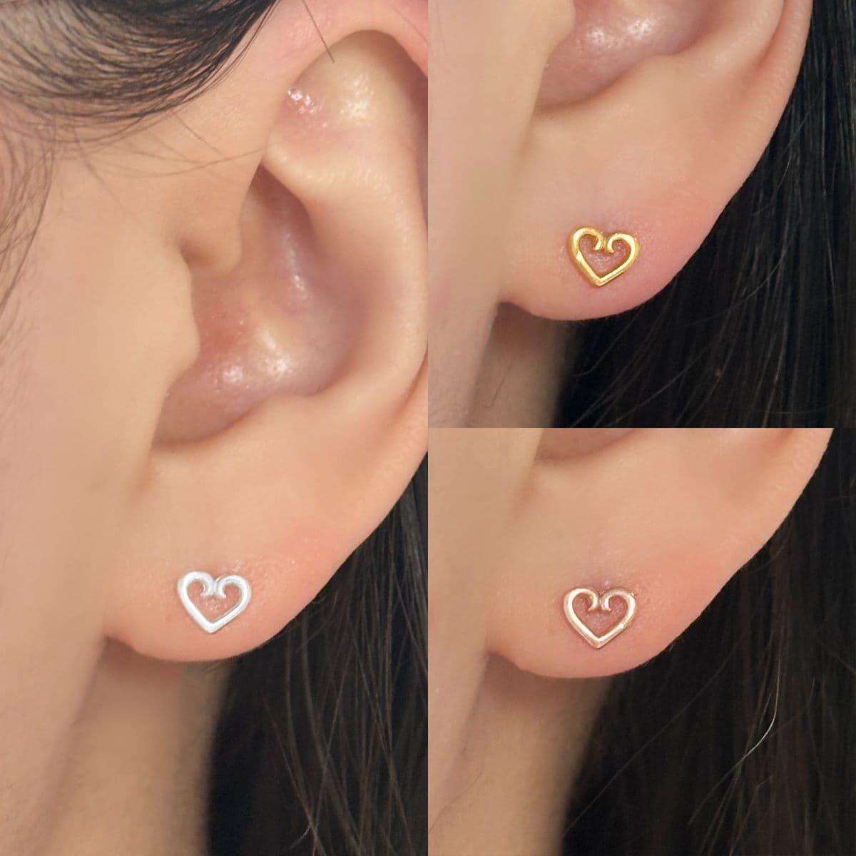 [SPC6607], [SPC6608] Silver 925 Dreaming Heart Piercing Set - 이미지 3
