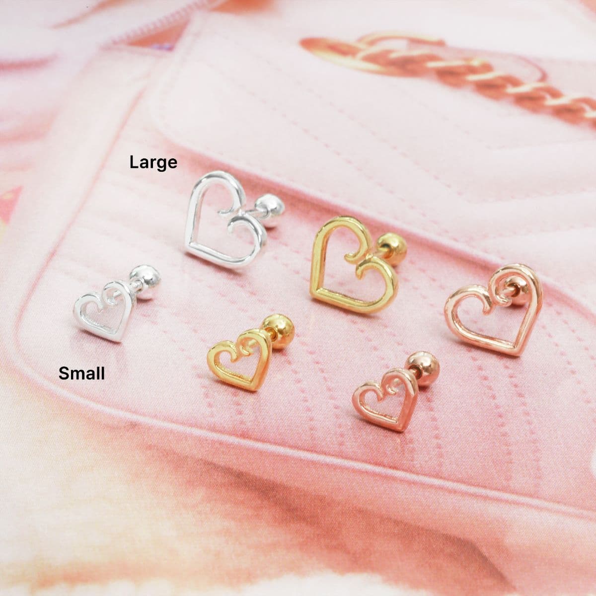 [SPC6607], [SPC6608] Silver 925 Dreaming Heart Piercing Set - 이미지 2