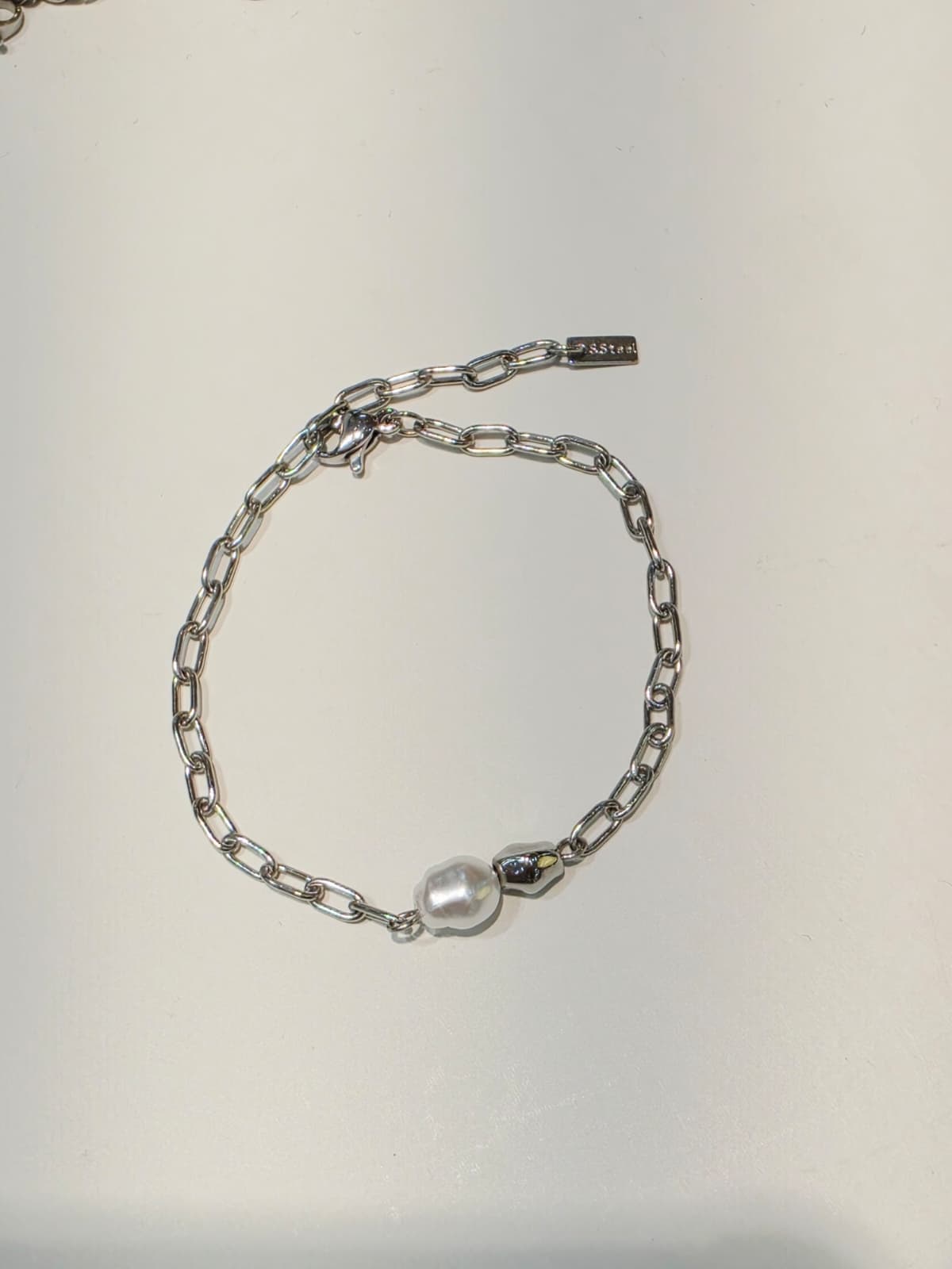 Stone Pearl Surgical Steel Bracelet - 이미지 1
