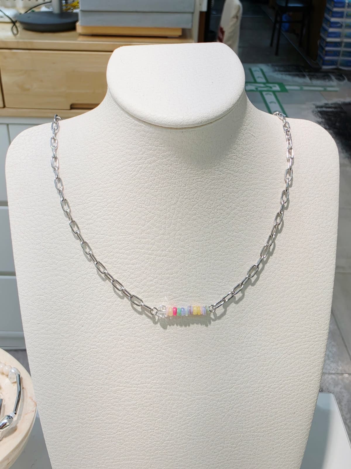 Mother-of-pearl surgical steel necklace - 이미지 8