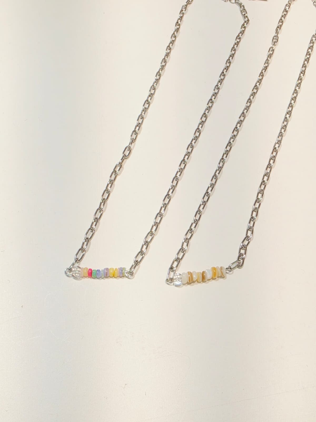 Mother-of-pearl surgical steel necklace - 이미지 1