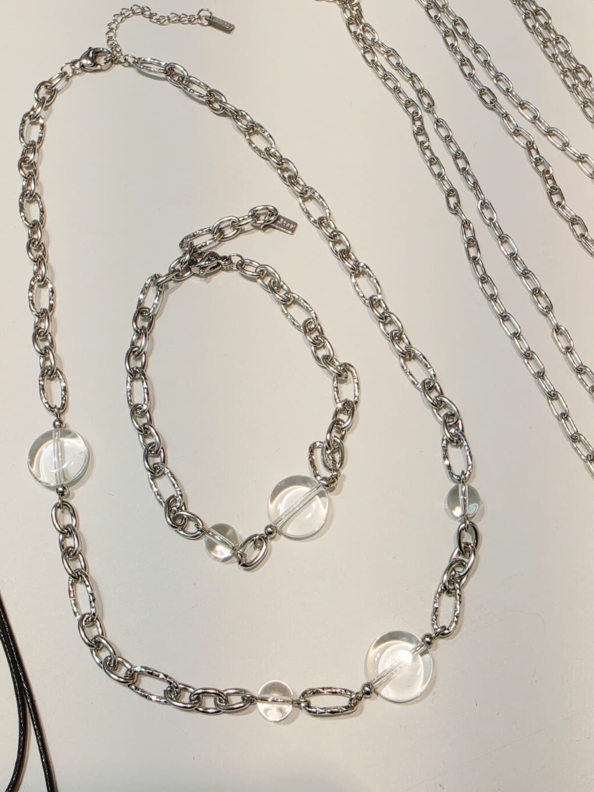 Tinkle Glass Surgical Steel Bracelet Necklace - 이미지 6