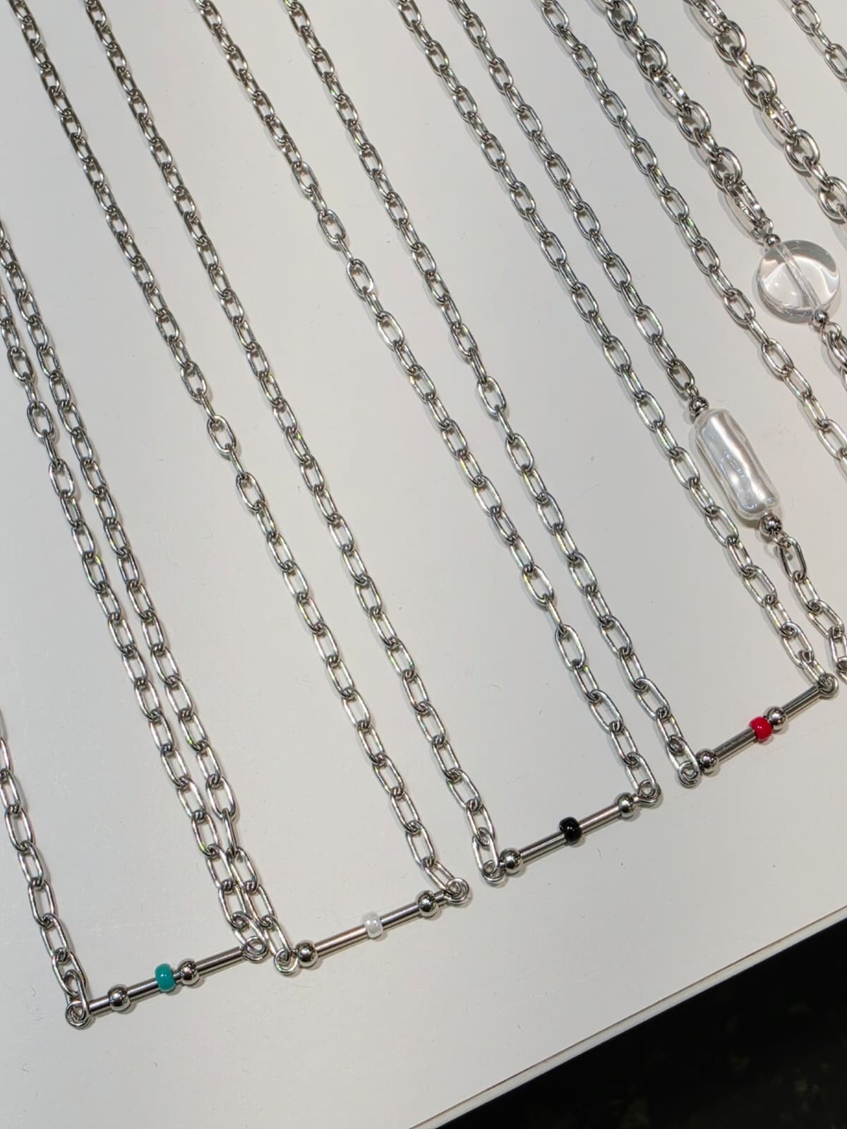 Swing Beads Surgical Steel Necklace - 이미지 2