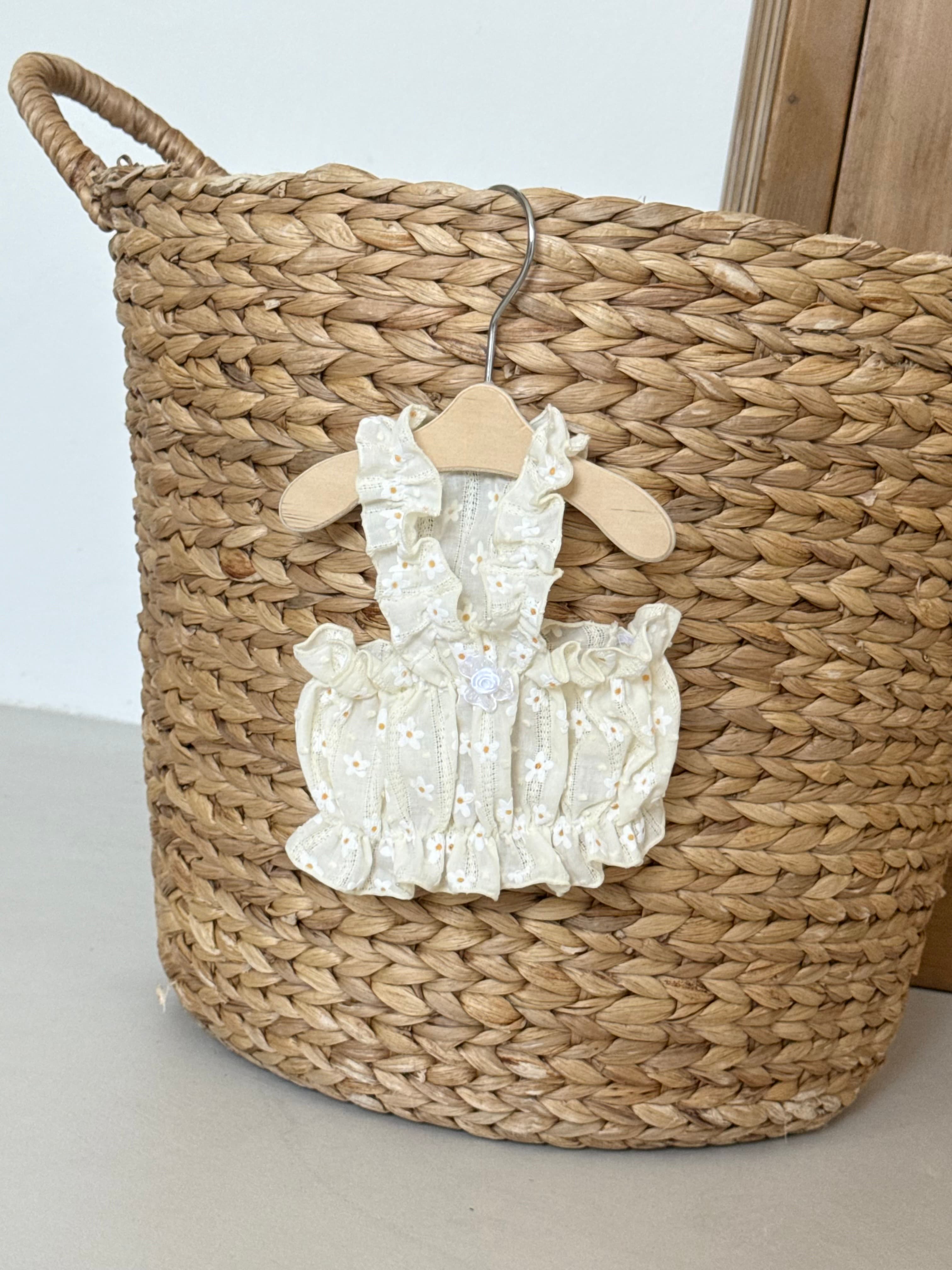 Cream Flower Frill Scrunchie Set / S-2XL - 이미지 8