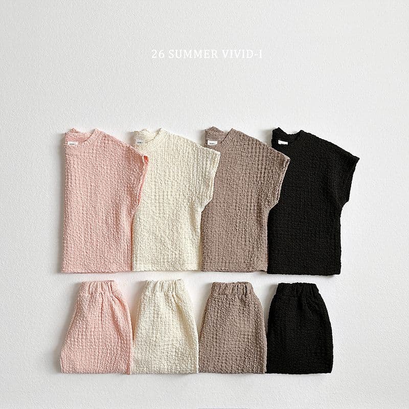 26 Summer) Vivid Eye Yoru Pom Pom Top & Bottom - 이미지 2