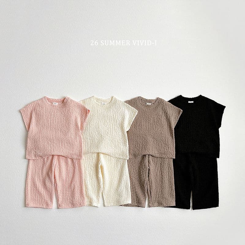 26 Summer) Vivid Eye Yoru Pom Pom Top & Bottom - 이미지 1