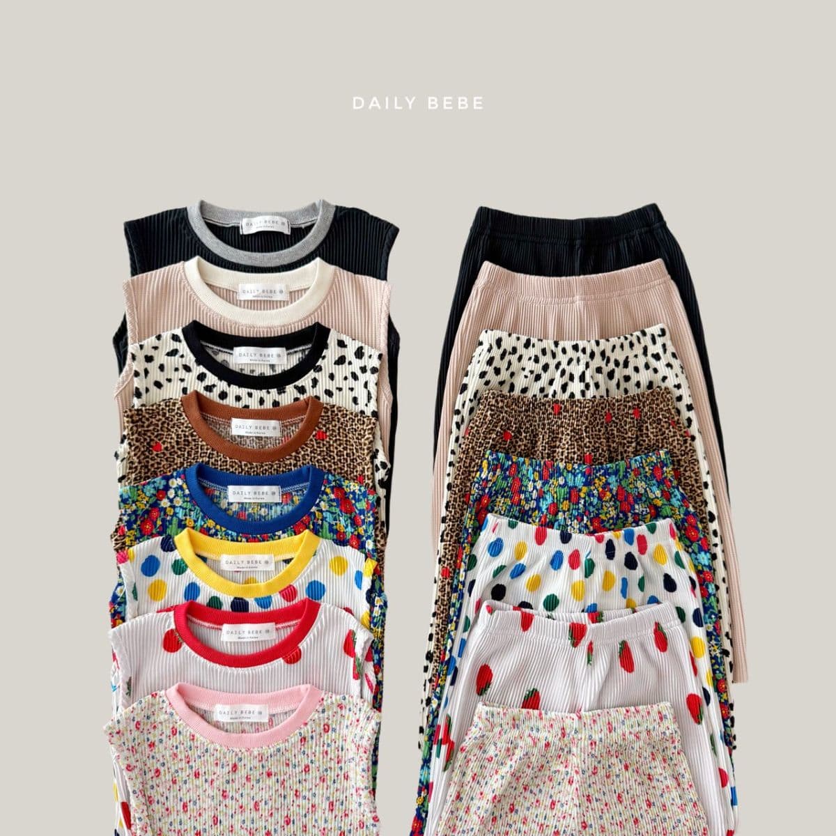 26 Summer) Daily Bebe Color Block Pleated Set - 이미지 1
