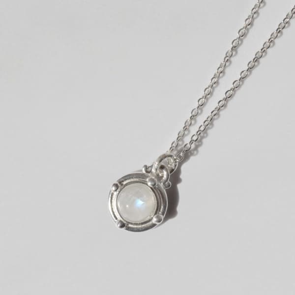 925 Moonstone Pendant Silver Necklace_YN509 - 이미지 1