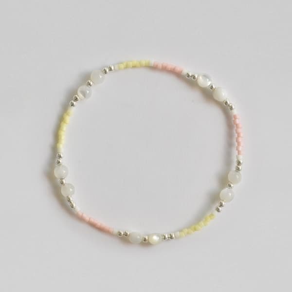 925 Mother-of-Pearl Bead Silver Bracelet_YW043 - 이미지 2