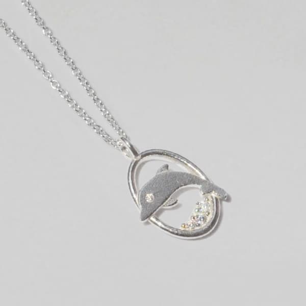 925 Dolphin Pendant Necklace_YN511 - 이미지 2