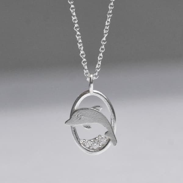 925 Dolphin Pendant Necklace_YN511 - 이미지 1