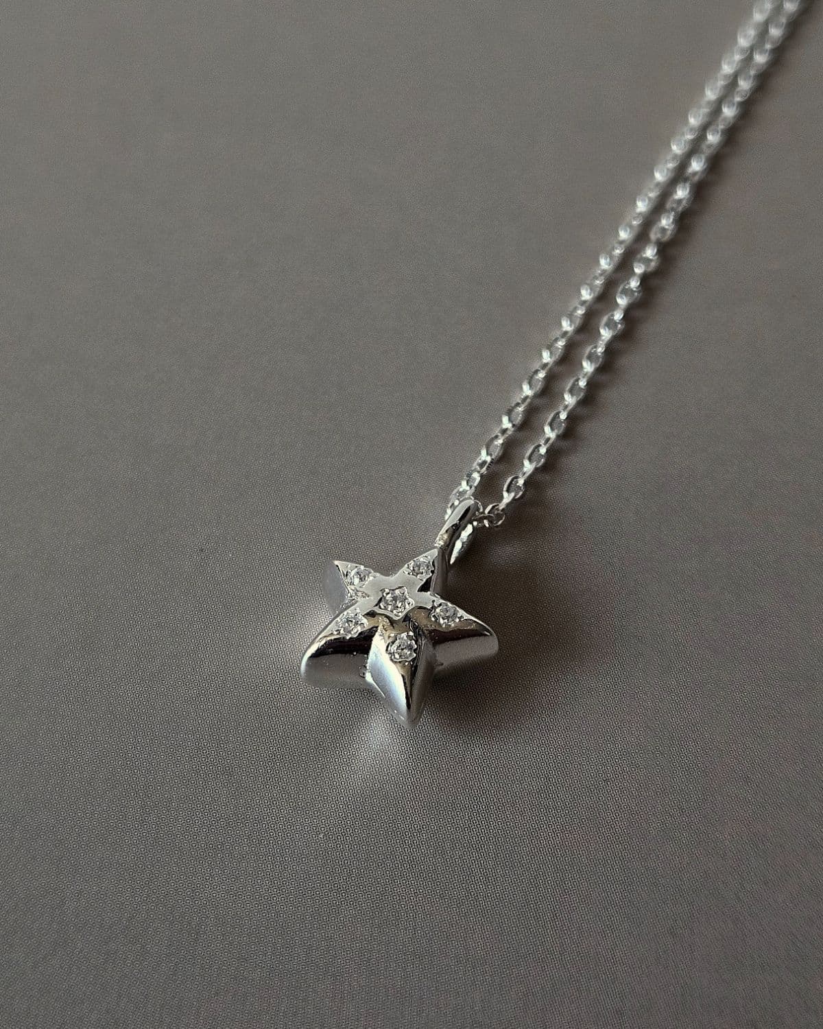 N Silver 925 Star Cubic Necklace - 이미지 4