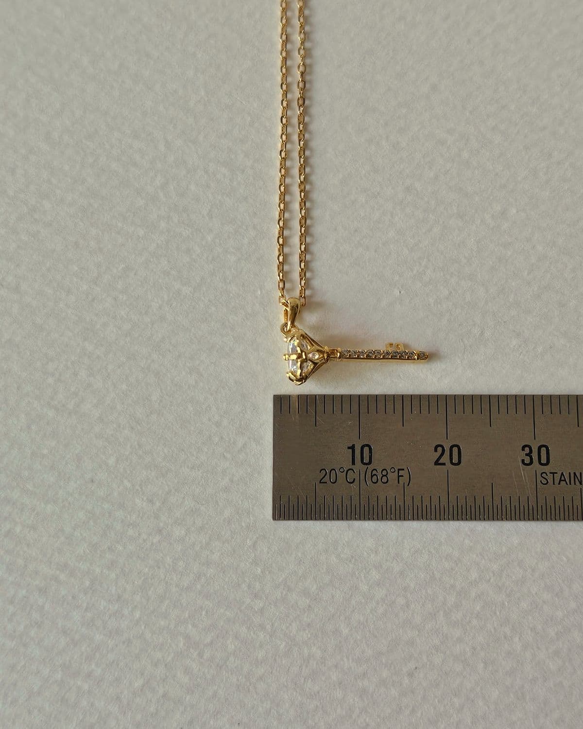 N Silver 925 Key Hexagonal Cubic Pendant Necklace - 이미지 4