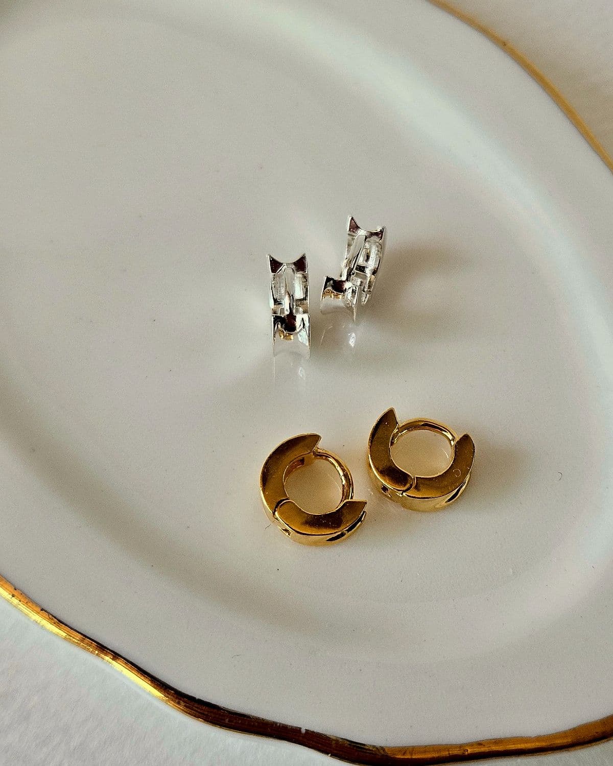 E Silver 925 8mm 10mm 12mm Ring Home Daily One-Touch Earrings - 이미지 3