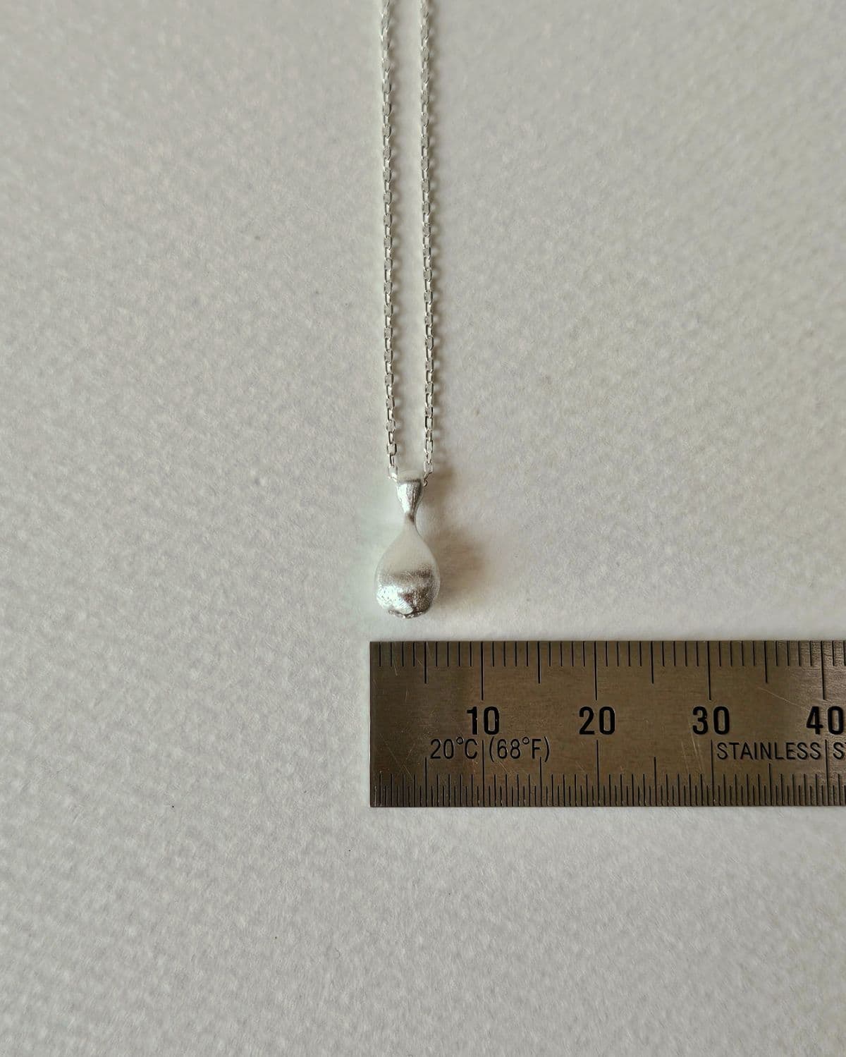 N Silver 925 Bold Matte Teardrop Drop Necklace - 이미지 7