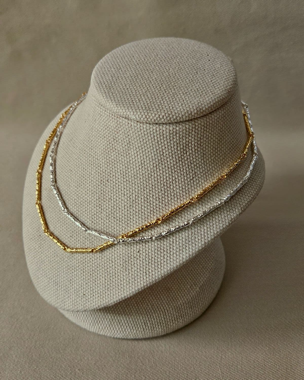 N Silver 925 Straight Stick Hammer Handmade Necklace - 이미지 7