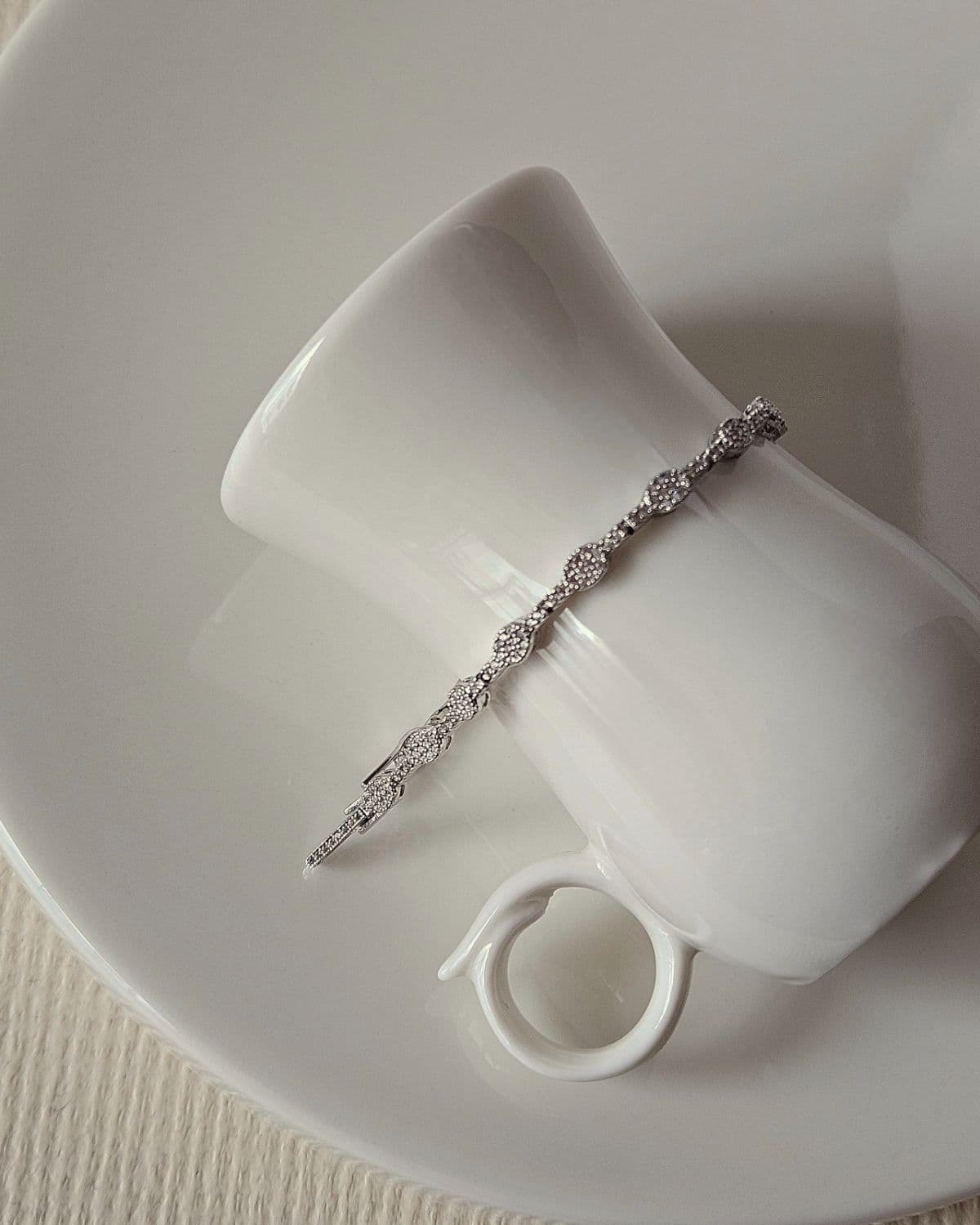 Silver 925 Double Strand Ball Chain Bracelet - 이미지 3