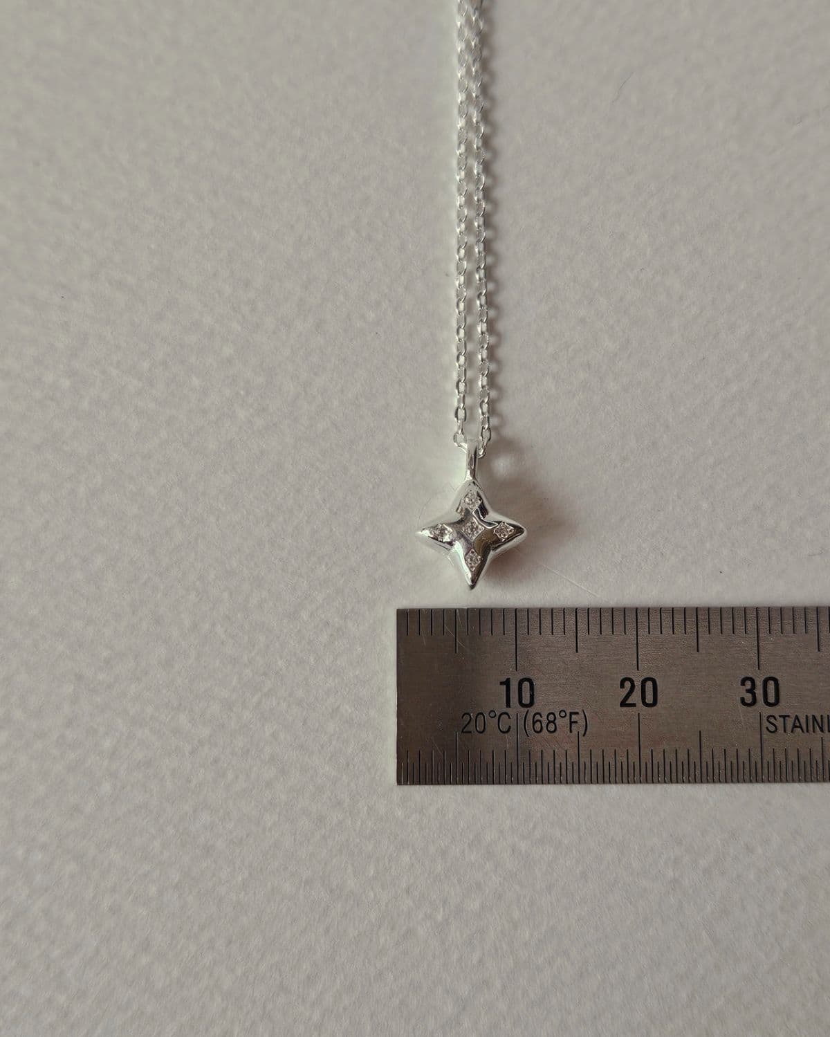 N Silver 925 Plump, Thin-bristle Square Cubic Necklace - 이미지 5