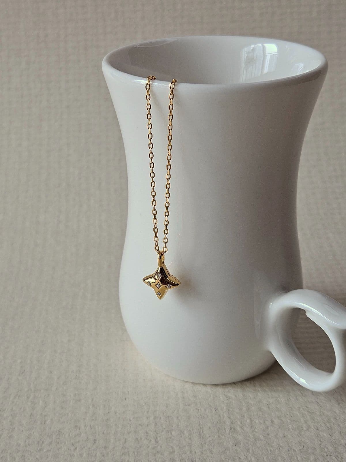 N Silver 925 Plump, Thin-bristle Square Cubic Necklace - 이미지 3