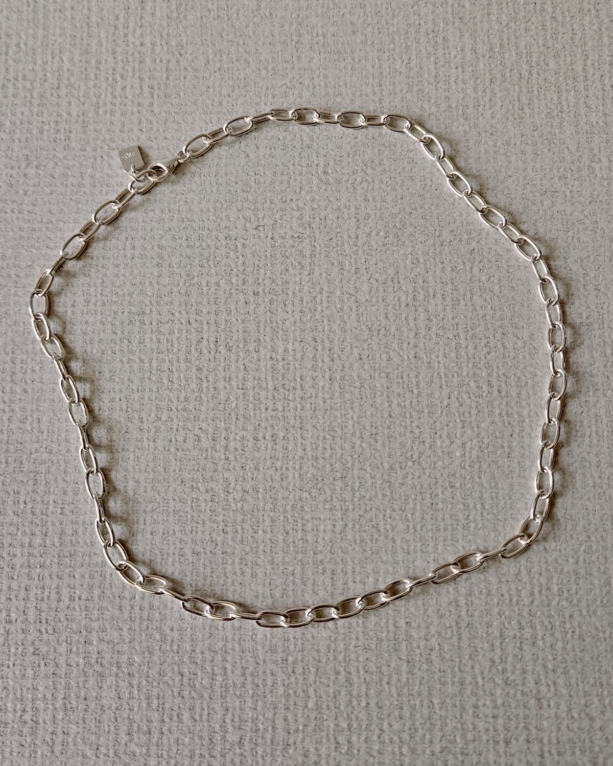 N Silver 925 Oval Clip Bold Necklace - 이미지 5