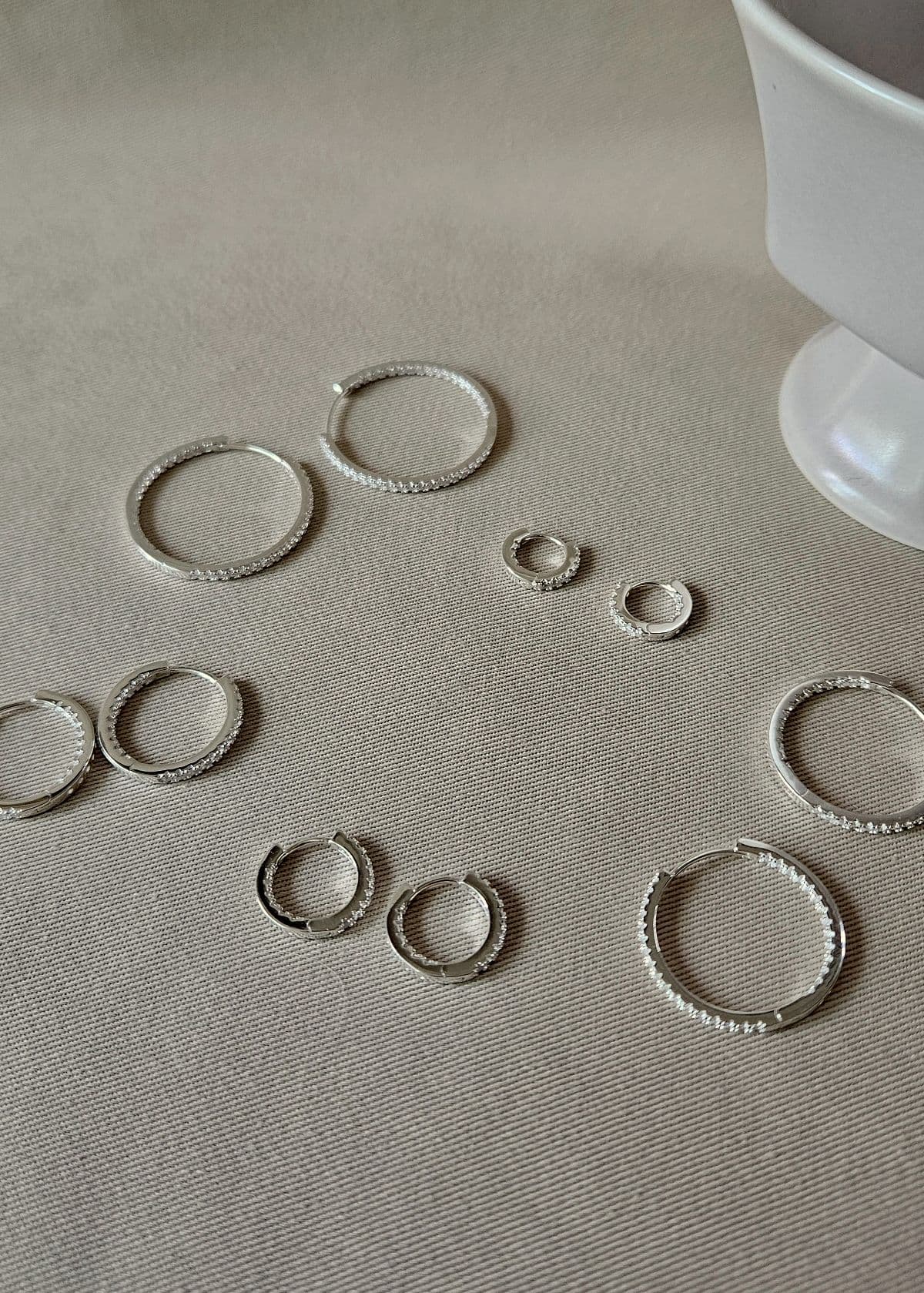 E Silver 925 Round Cubic 12mm 15mm 20mm 25mm 30mm - 이미지 3