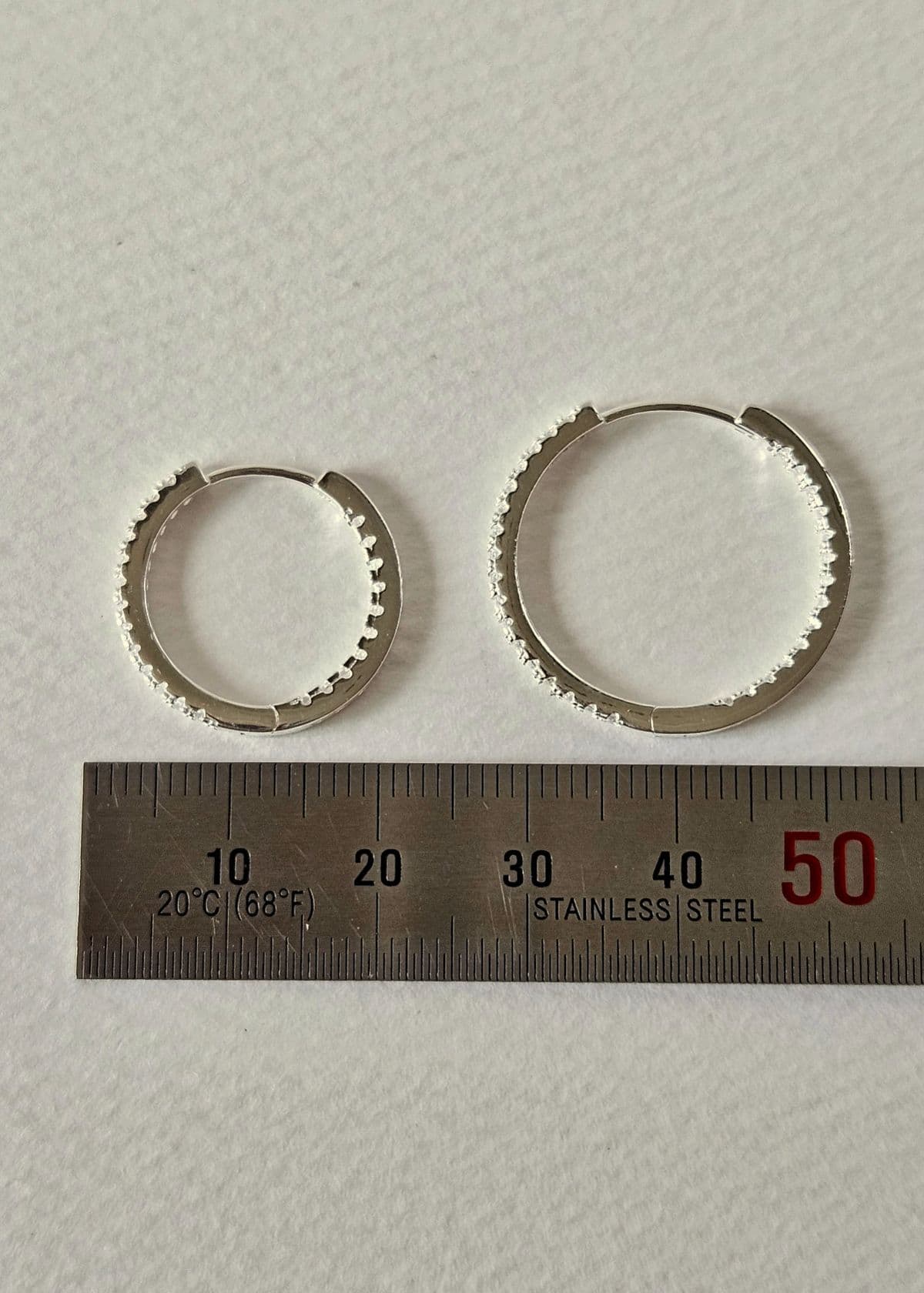 E Silver 925 Round Cubic 12mm 15mm 20mm 25mm 30mm - 이미지 5