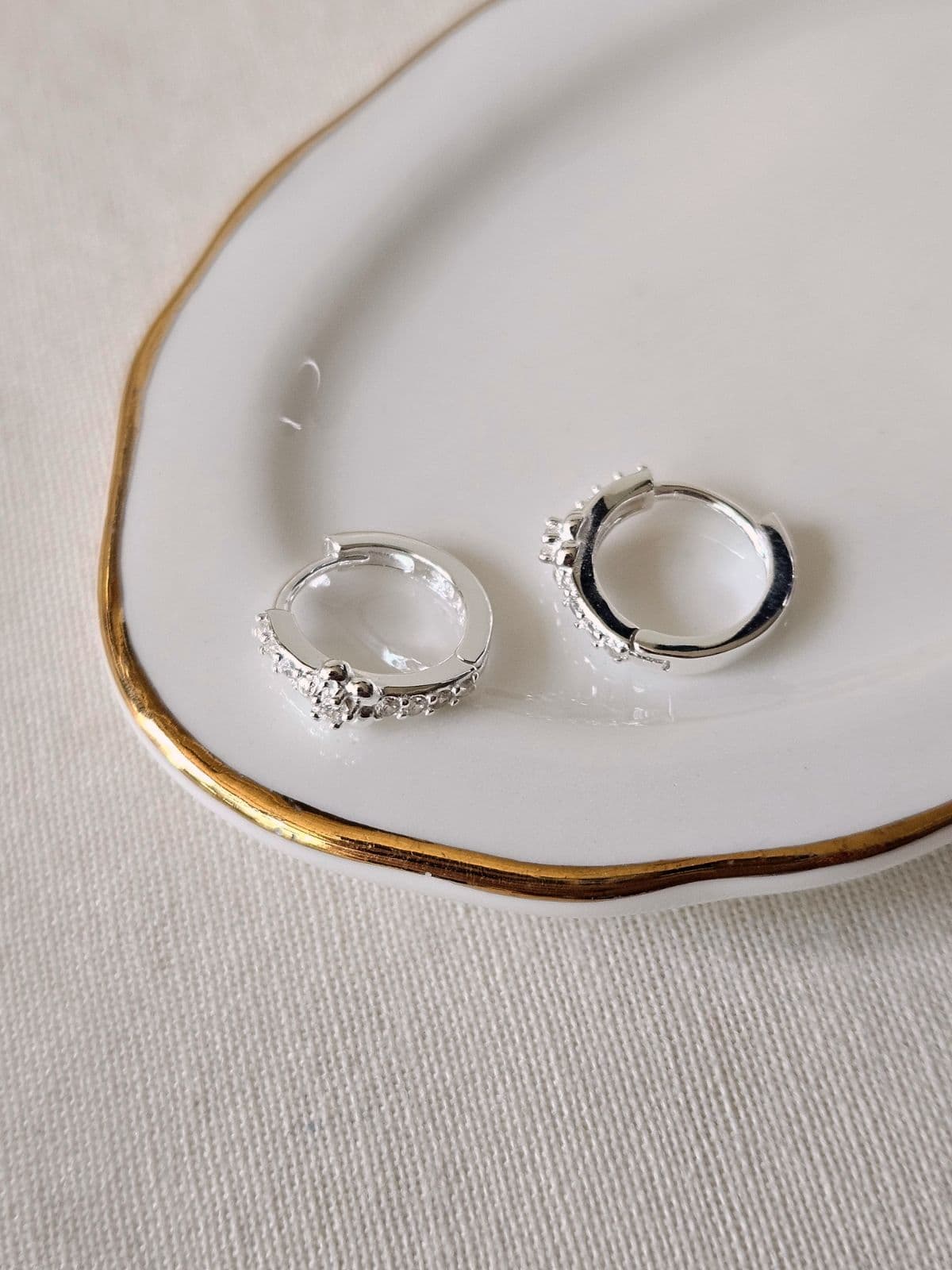E Silver 925 Flower Cubic One-Touch - 이미지 4