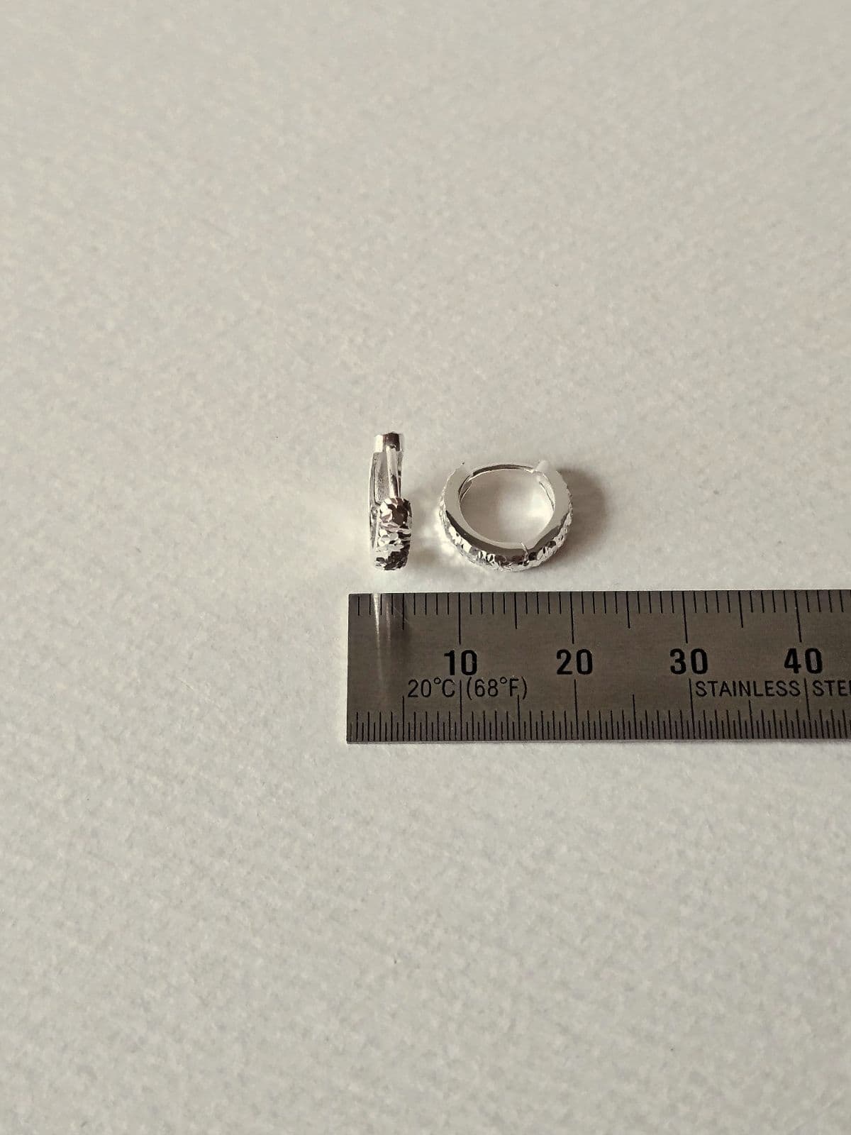 E Silver 925 Diamond Cut One-Touch Earrings - 이미지 5