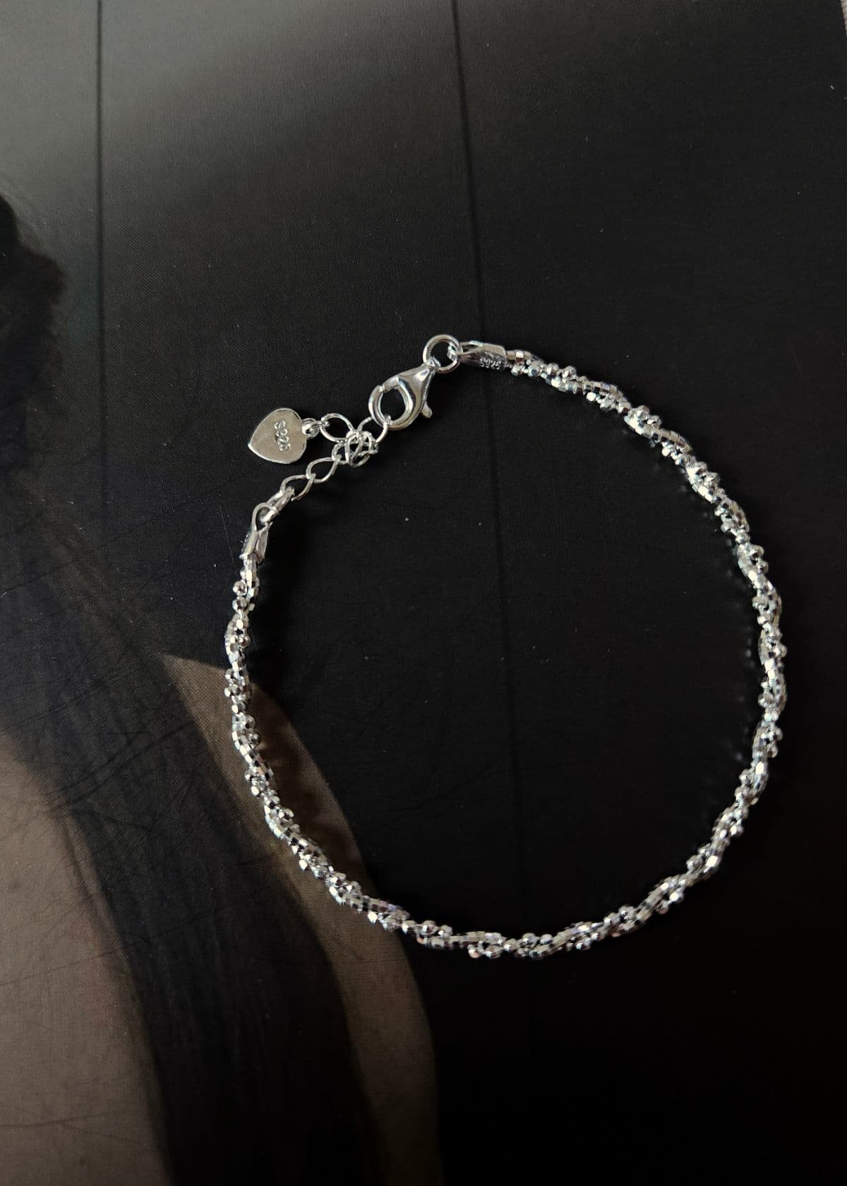 B Silver 925 Cut Twist Round Bracelet - 이미지 6