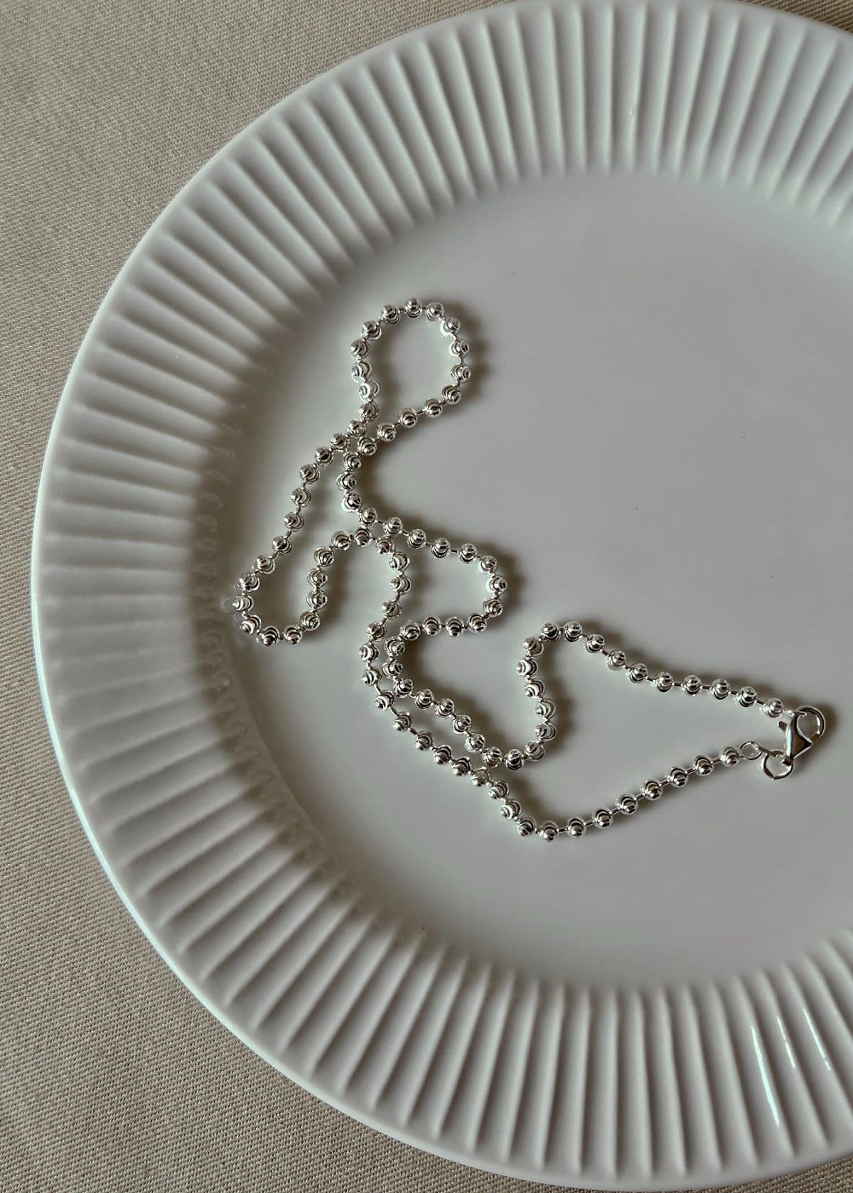 N Silver 925 2mm Cut Ball Italian Chain - 이미지 2