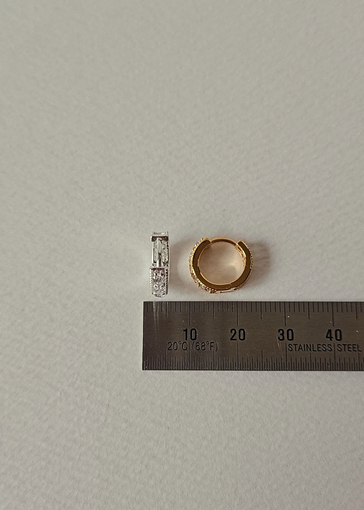 E Silver 925 Double-row Ball Line Cubic One-touch Earrings - 이미지 4
