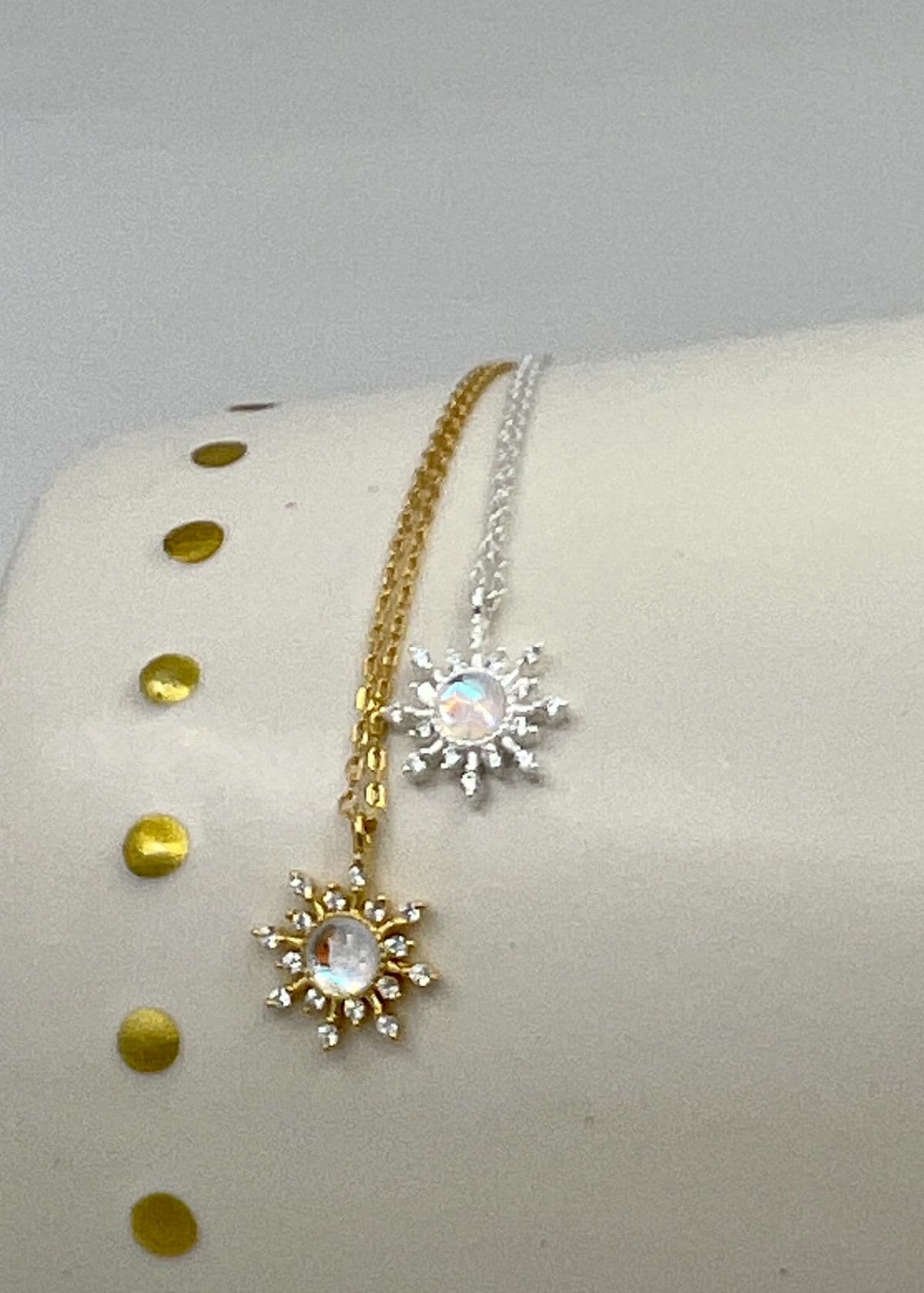 N Silver 925 Snowflake Cubic White Opal Necklace - 이미지 1