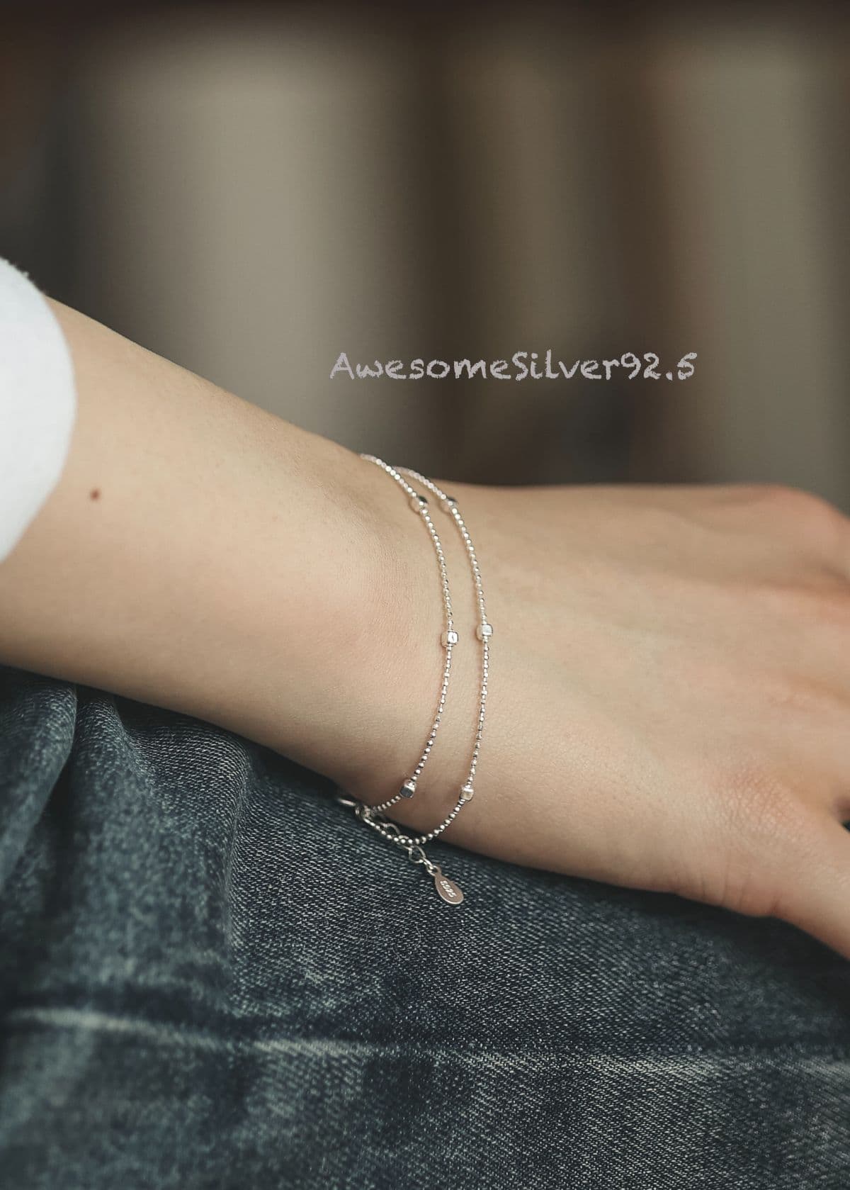 B Silver 925 Square Volume Chain - 이미지 3