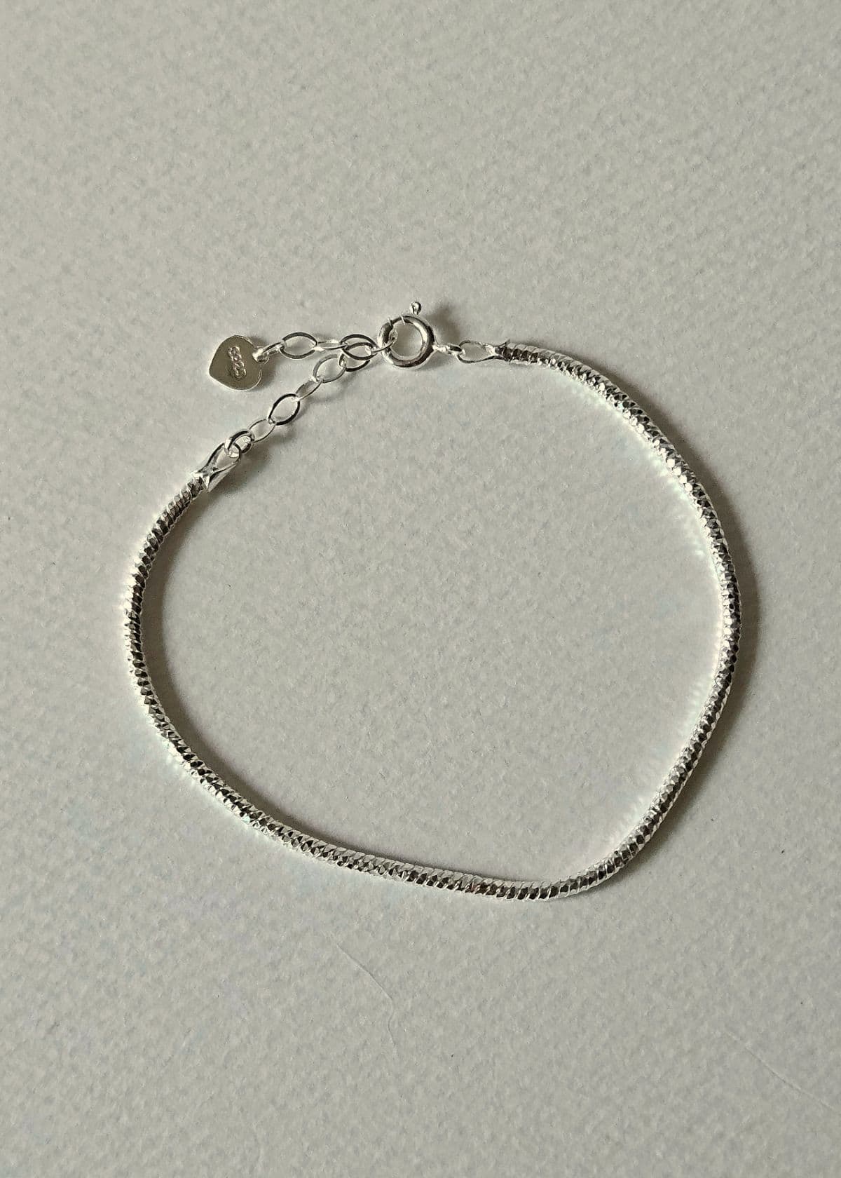 B Silver 925 Slim Round Snake Italian Chain - 이미지 4