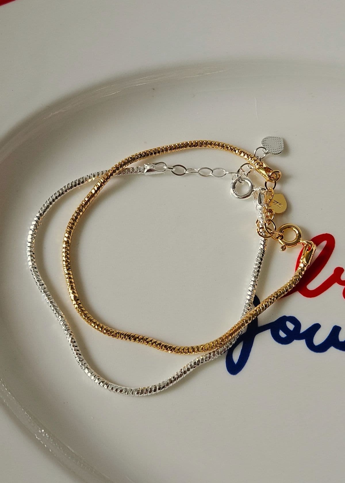 B Silver 925 Slim Round Snake Italian Chain - 이미지 3