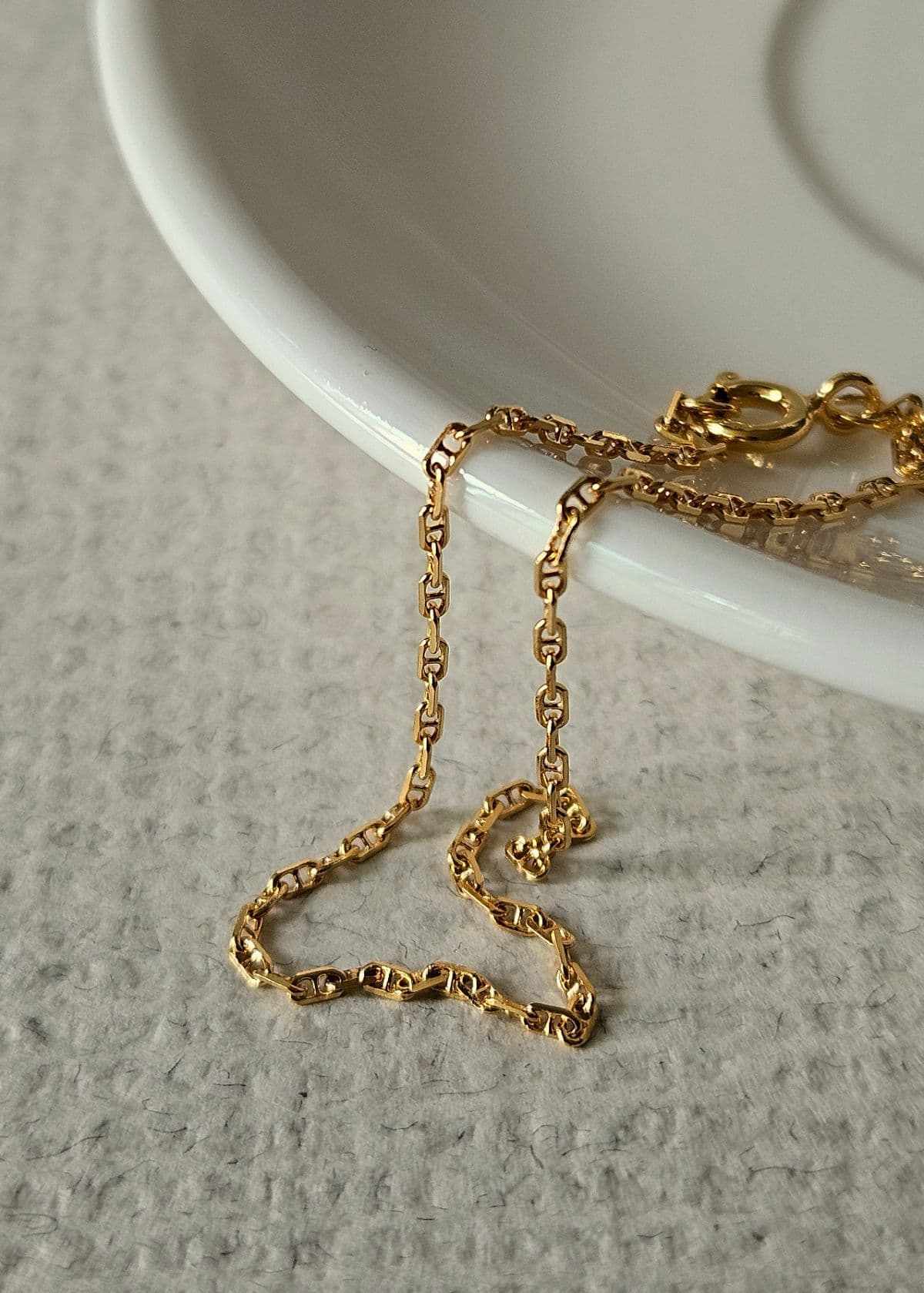 B Silver 925 Oval Angular Pendant Snake Chain Bracelet - 이미지 3