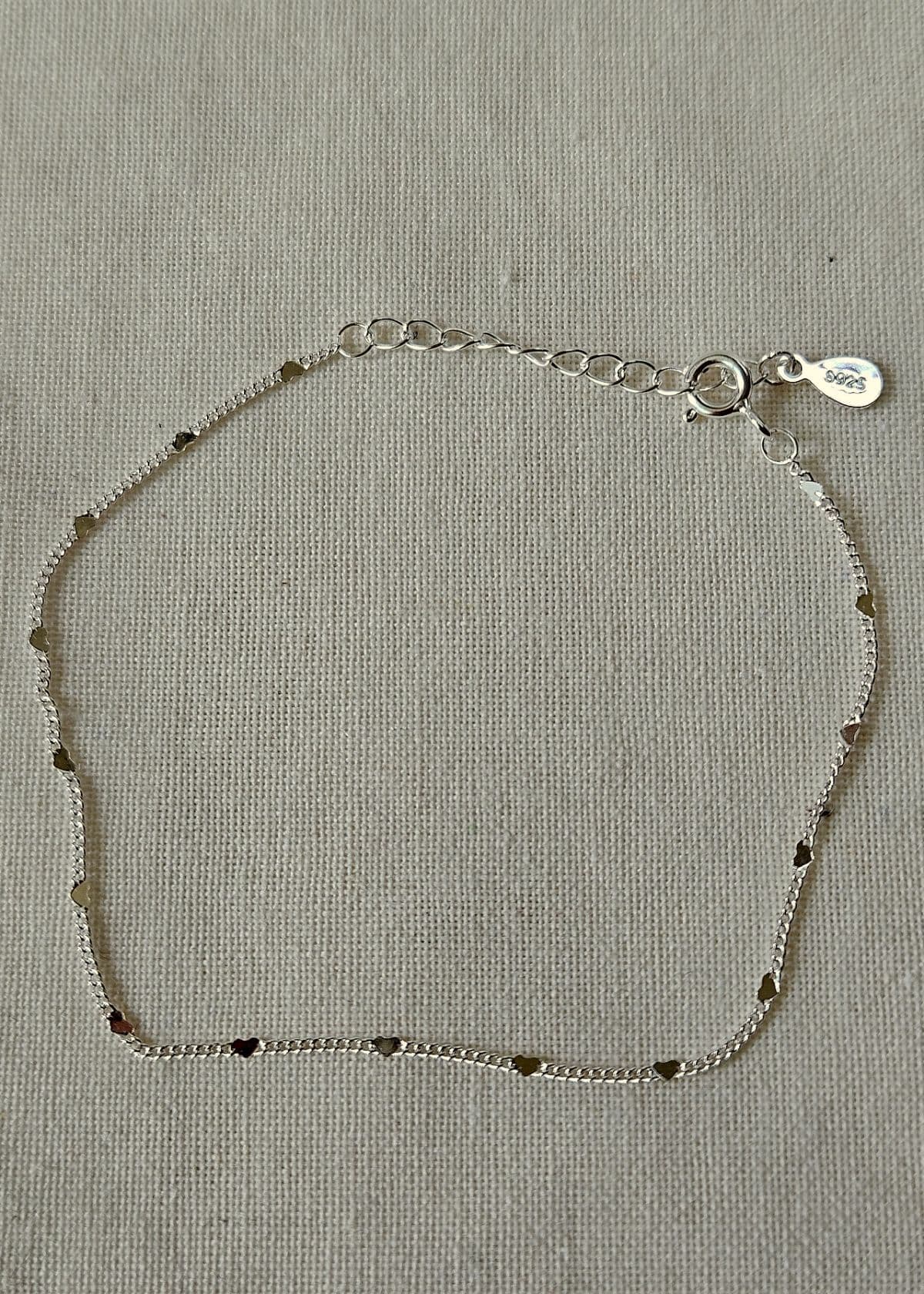 B Silver 925 Heart-shaped Chain Bracelet - 이미지 2