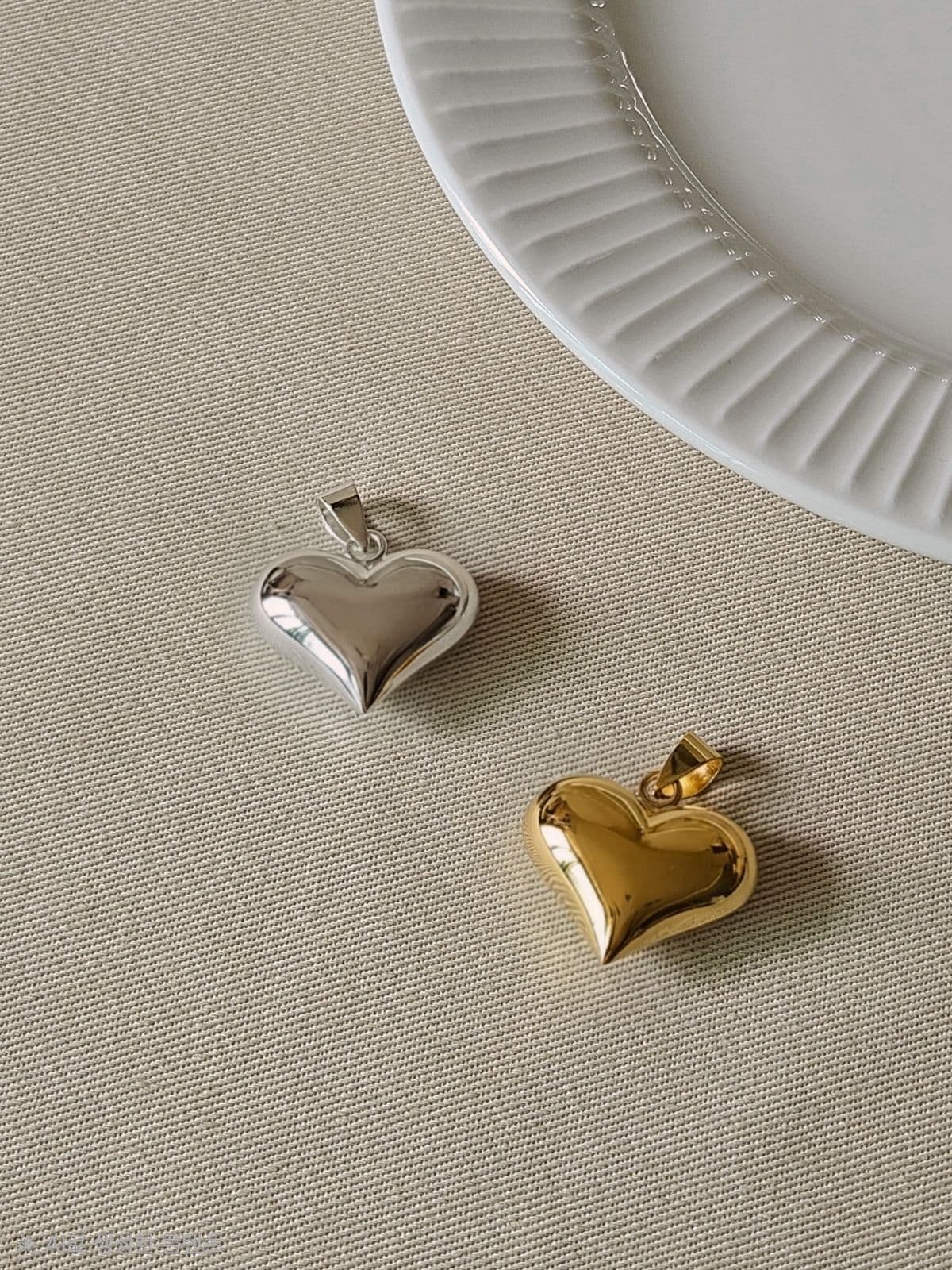 p Silver 925 Heart Pendant - 이미지 2