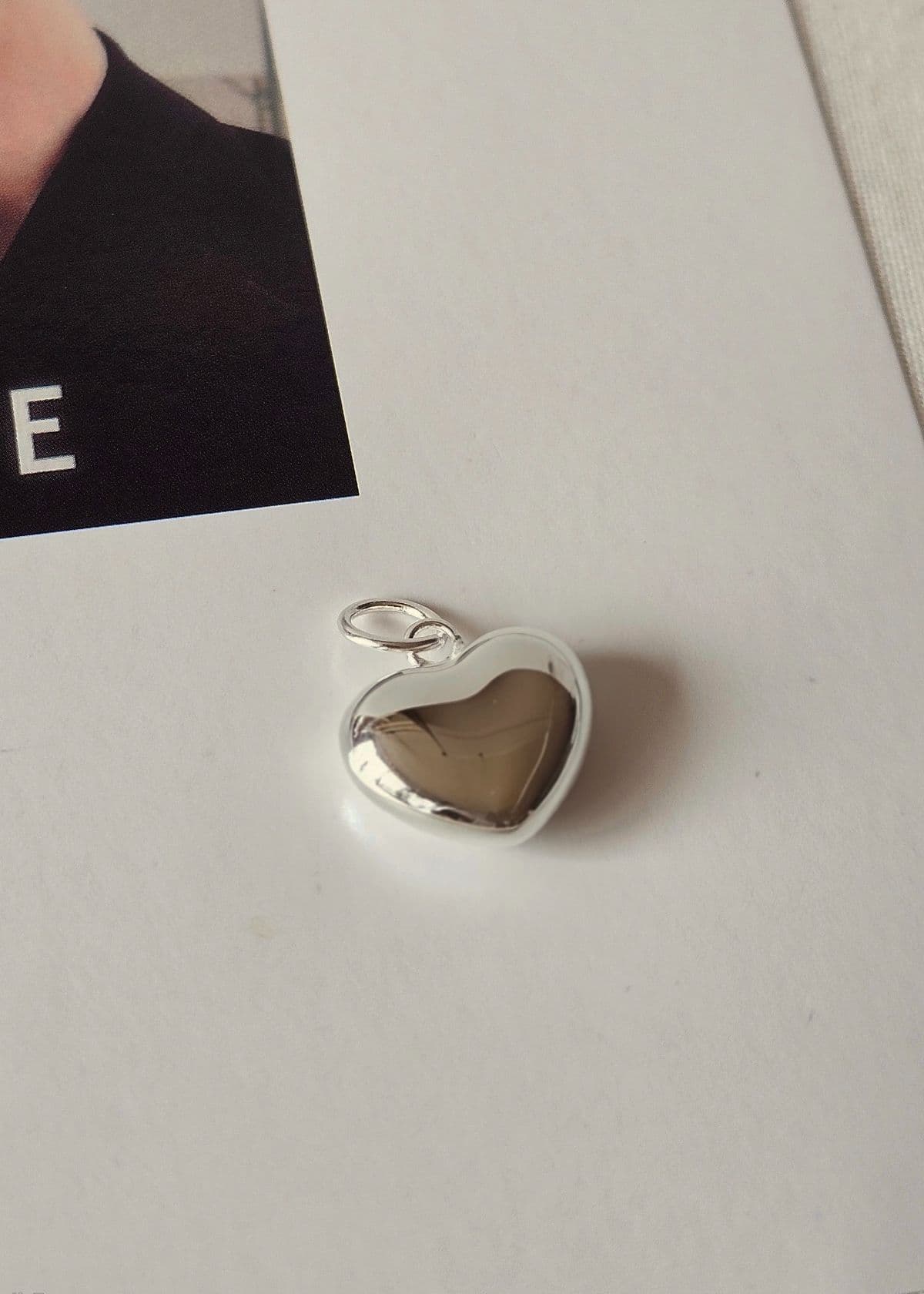 P Silver 925 Chubby Heart Pendant - 이미지 3
