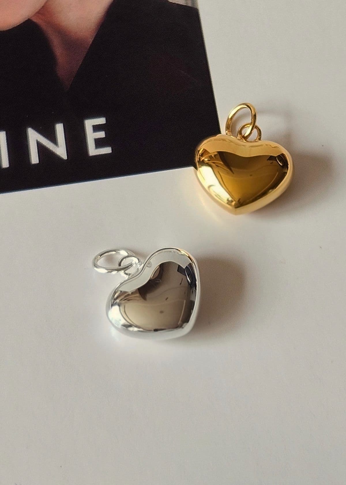 P Silver 925 Chubby Heart Pendant - 이미지 2