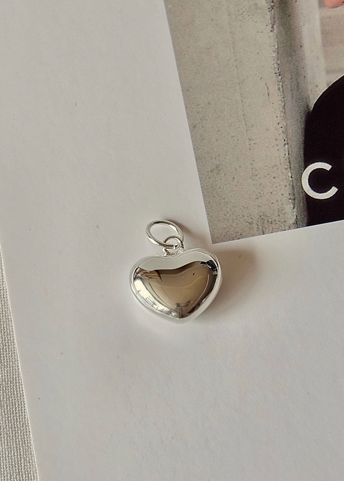 P Silver 925 Chubby Heart Pendant - 이미지 1