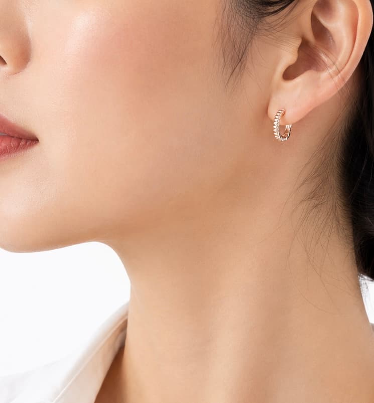 Silver 925 Stripe Two-way Silver Earrings/Silver Ring - 이미지 9