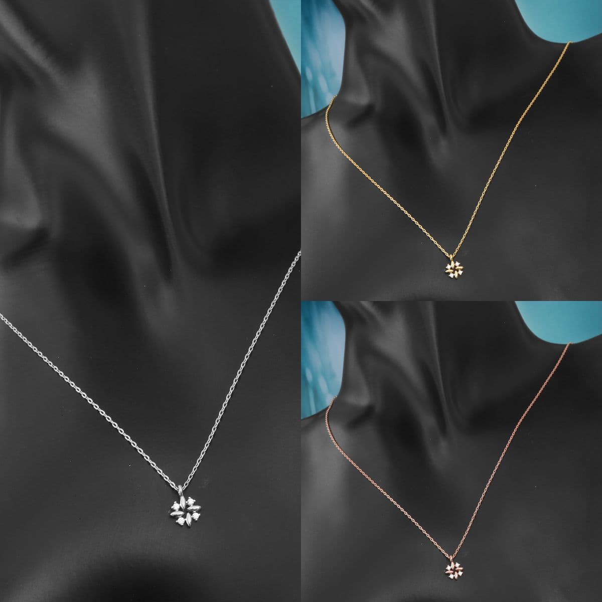 [SN6400] Silver 925 Cubic Pinwheel Necklace - 이미지 10