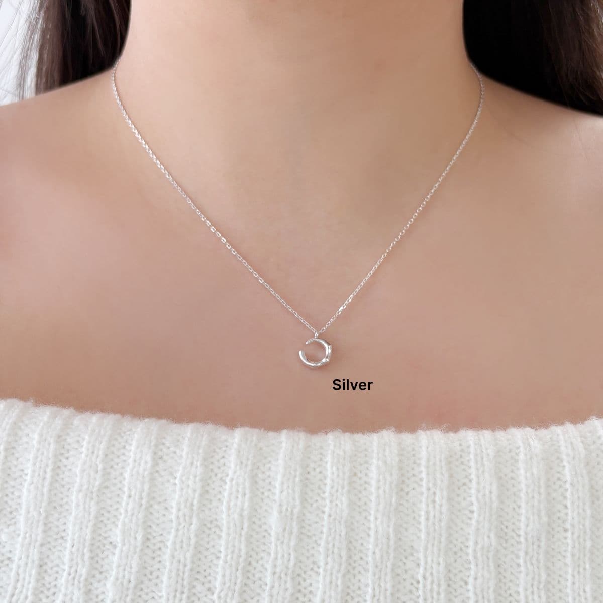 [SN4808] Silver 925 Mini Bold Ring Necklace - 이미지 3