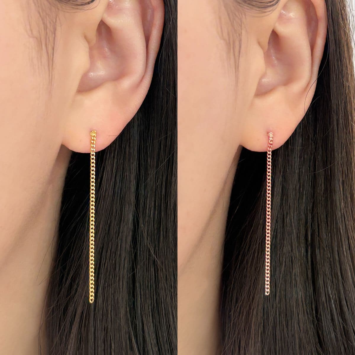Silver 925 Chain Drop Clutch Earring Series - 이미지 4