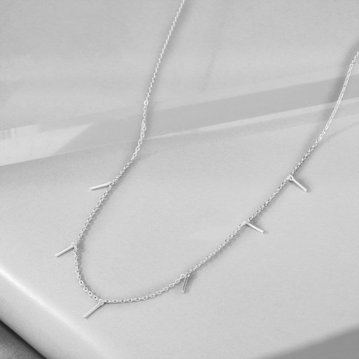 Silver 925 Drop Stick and Chain Necklace Series - 이미지 4