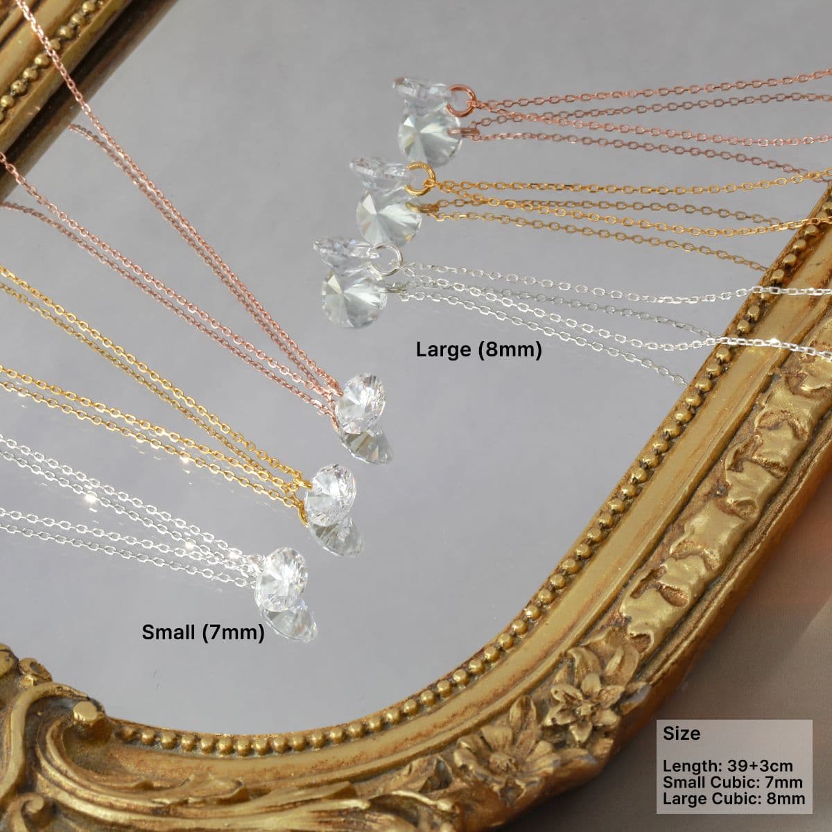 [SN6411] Silver 925 Pure Diamond Shape Cubic Necklace - 이미지 1