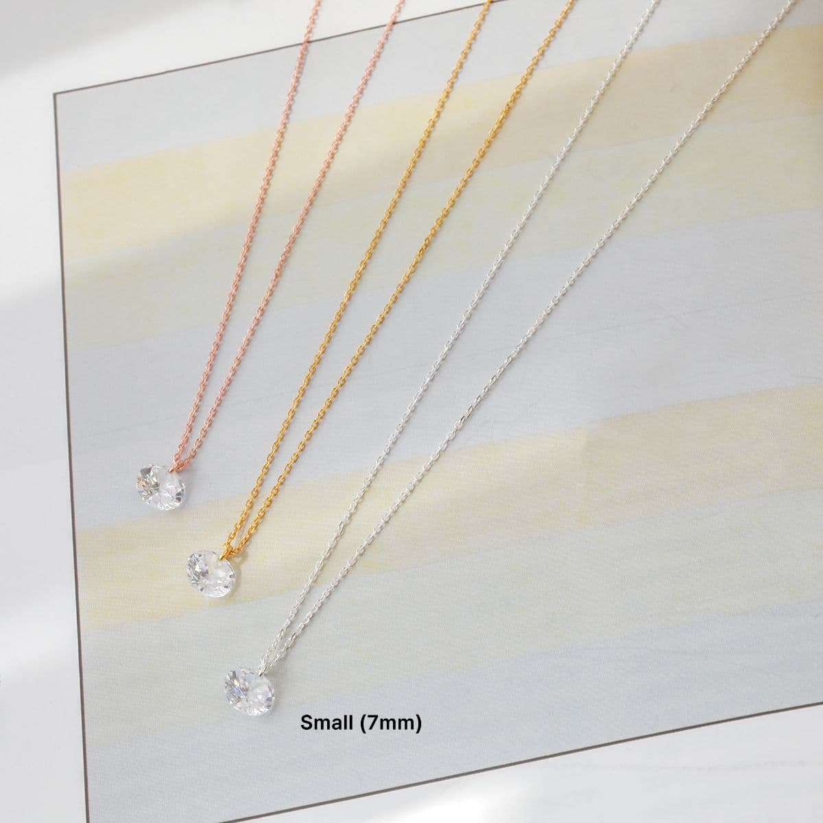 [SN6411] Silver 925 Pure Diamond Shape Cubic Necklace - 이미지 3