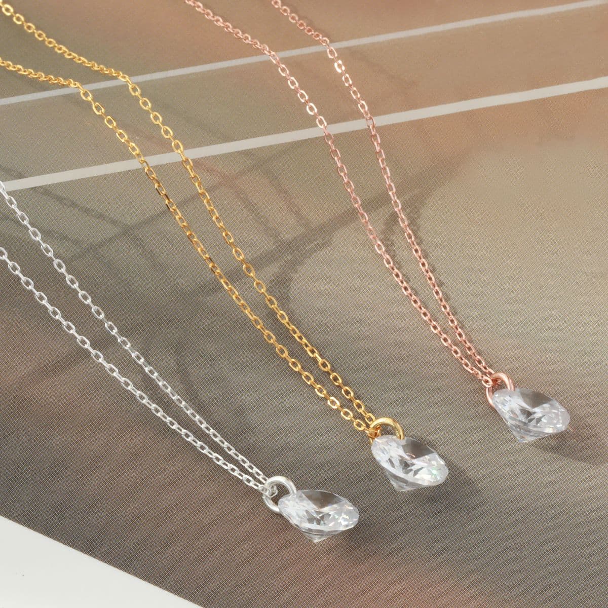 [SN6411] Silver 925 Pure Diamond Shape Cubic Necklace - 이미지 8